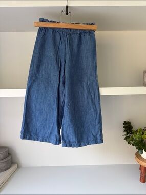 Kids Wide Leg Denim Pants Blue